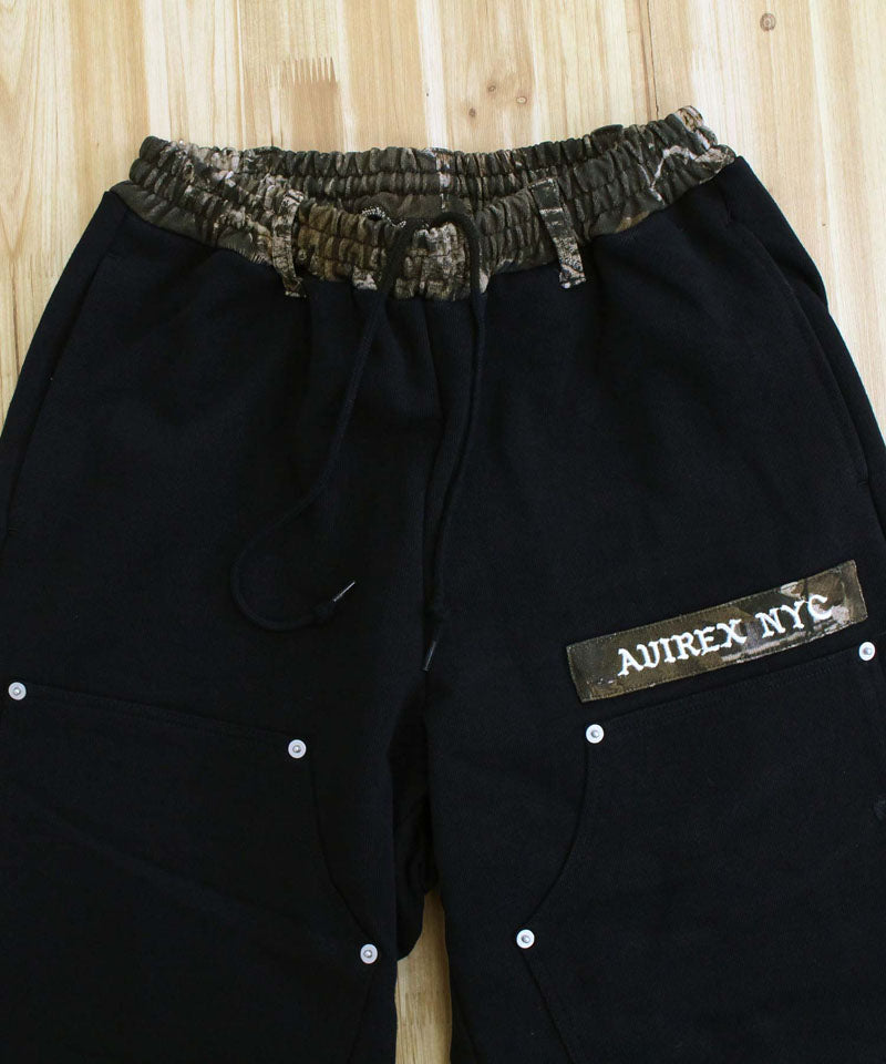 アヴィレックス AVIREX SWEAT PAINTER PANTS REAL TREE スウェットペインターパンツリアルツリーカモ スウェットパンツ アビレックス メンズ ブランド (1-ブラック) 1-ブラック