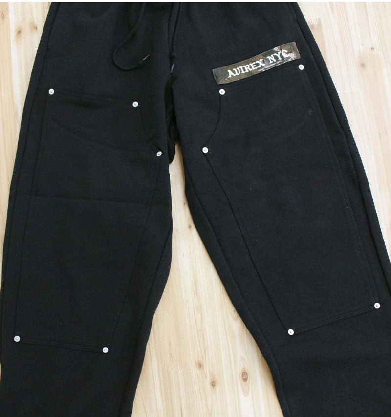 アヴィレックス AVIREX SWEAT PAINTER PANTS REAL TREE スウェットペインターパンツリアルツリーカモ スウェットパンツ アビレックス メンズ ブランド (1-ブラック) 1-ブラック