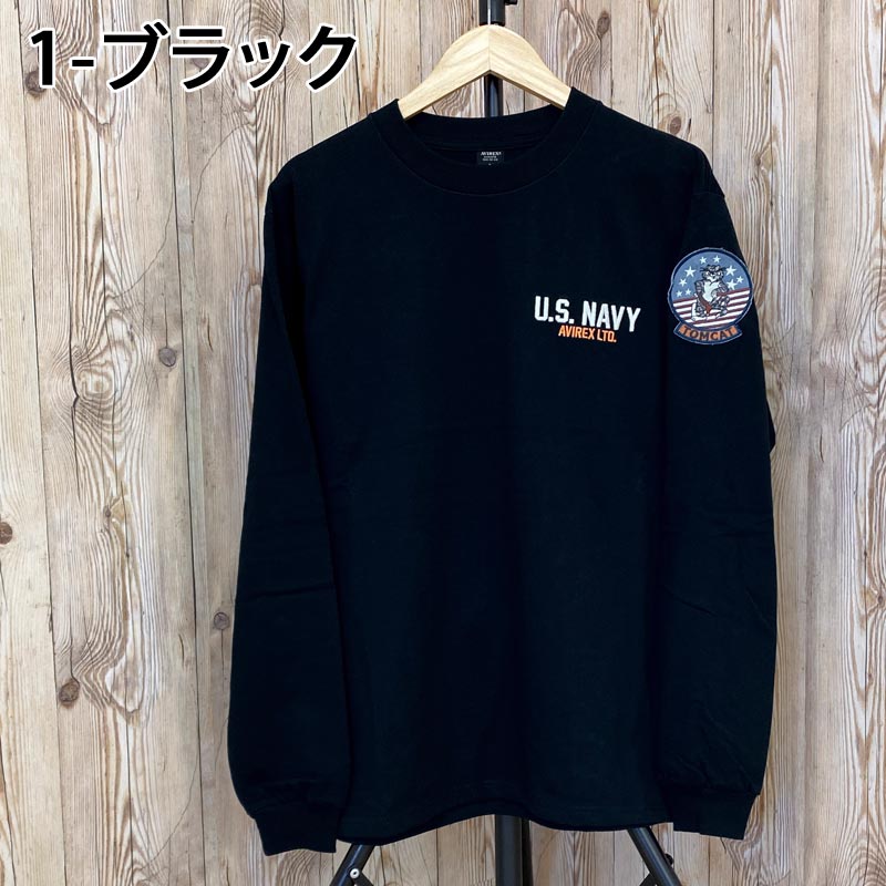 アヴィレックス AVIREX TOP GUN トップガン 長袖Tシャツ ロングTシャツ ロンT 長袖トップス アビレックス メンズ ブランド (3-ホワイト) 3-ホワイト
