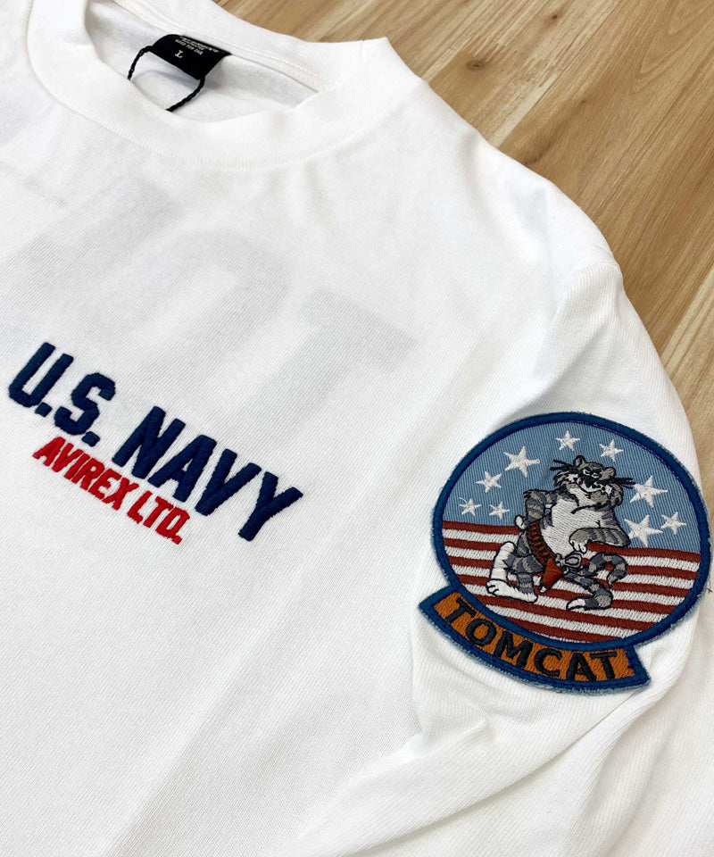 アヴィレックス AVIREX TOP GUN トップガン 長袖Tシャツ ロングTシャツ ロンT 長袖トップス アビレックス メンズ ブランド (3-ホワイト) 3-ホワイト