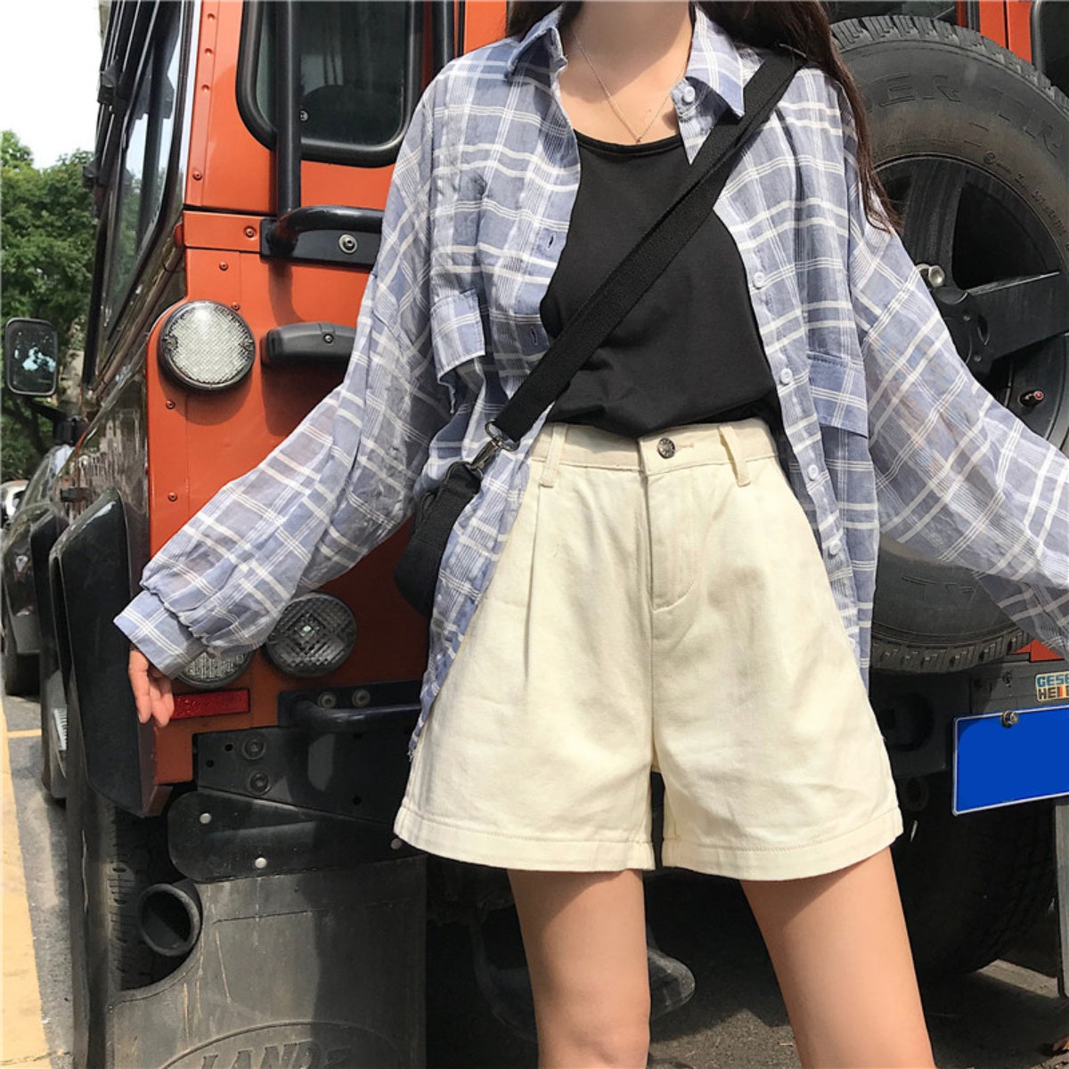 ベルシー Belle Cie ハイウエスト ショートパンツ レディース タック入り ツイル 韓国ファッション オルチャン キュロットパンツ ショーパン 短パン ゆったり ハイウェスト 春服 夏服 ショーツ ショート丈