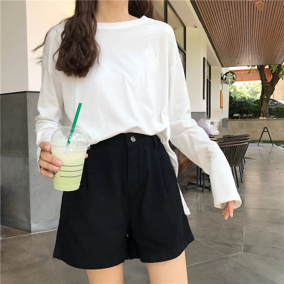 ベルシー Belle Cie ハイウエスト ショートパンツ レディース タック入り ツイル 韓国ファッション オルチャン キュロットパンツ ショーパン 短パン ゆったり ハイウェスト 春服 夏服 ショーツ ショート丈