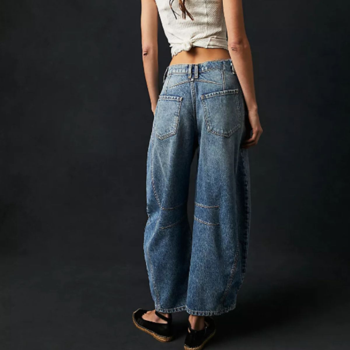 Belle Cie Belle Cie Barrel Leg Denim Pants Jeans Bottoms Women's Korean Fashion Stylish Popular Beautiful Legs Cool Simple Curve