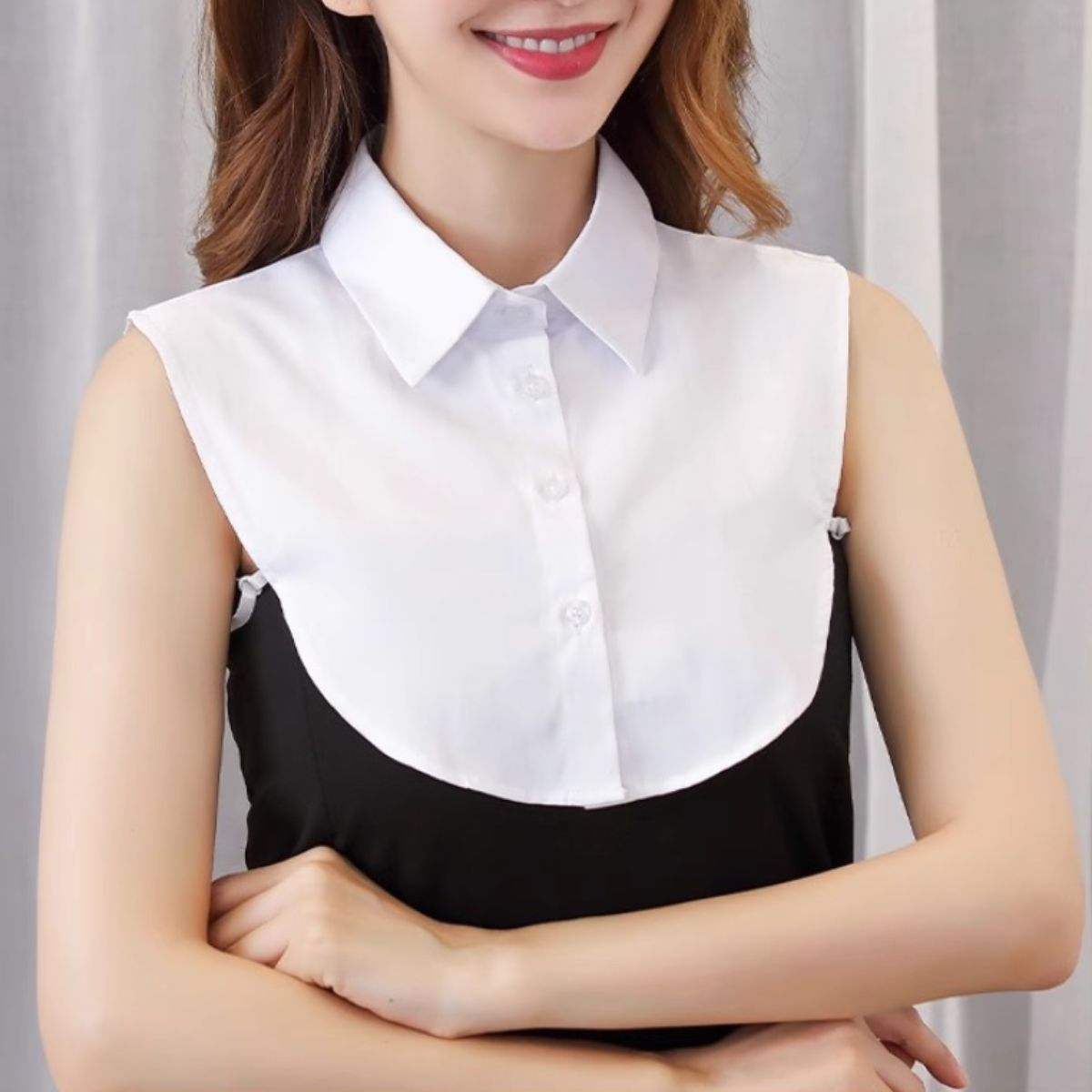 ベルシー Belle Cie シャツ つけ襟 レイヤード きれいめ チェック 無地 レース 襟 レディース 韓国ファッション 重ね着 きちんと感 おしゃれ 手軽 イメチェン 小物 (JJ) JJ