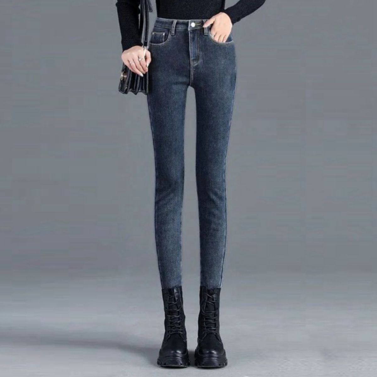 ベルシー Belle Cie パンツ スキニー ロング デニムパンツ 裏起毛 レディース 韓国ファッション 暖パン 防寒 裏シャギー あたたかい シンプル カジュアル ストレッチ