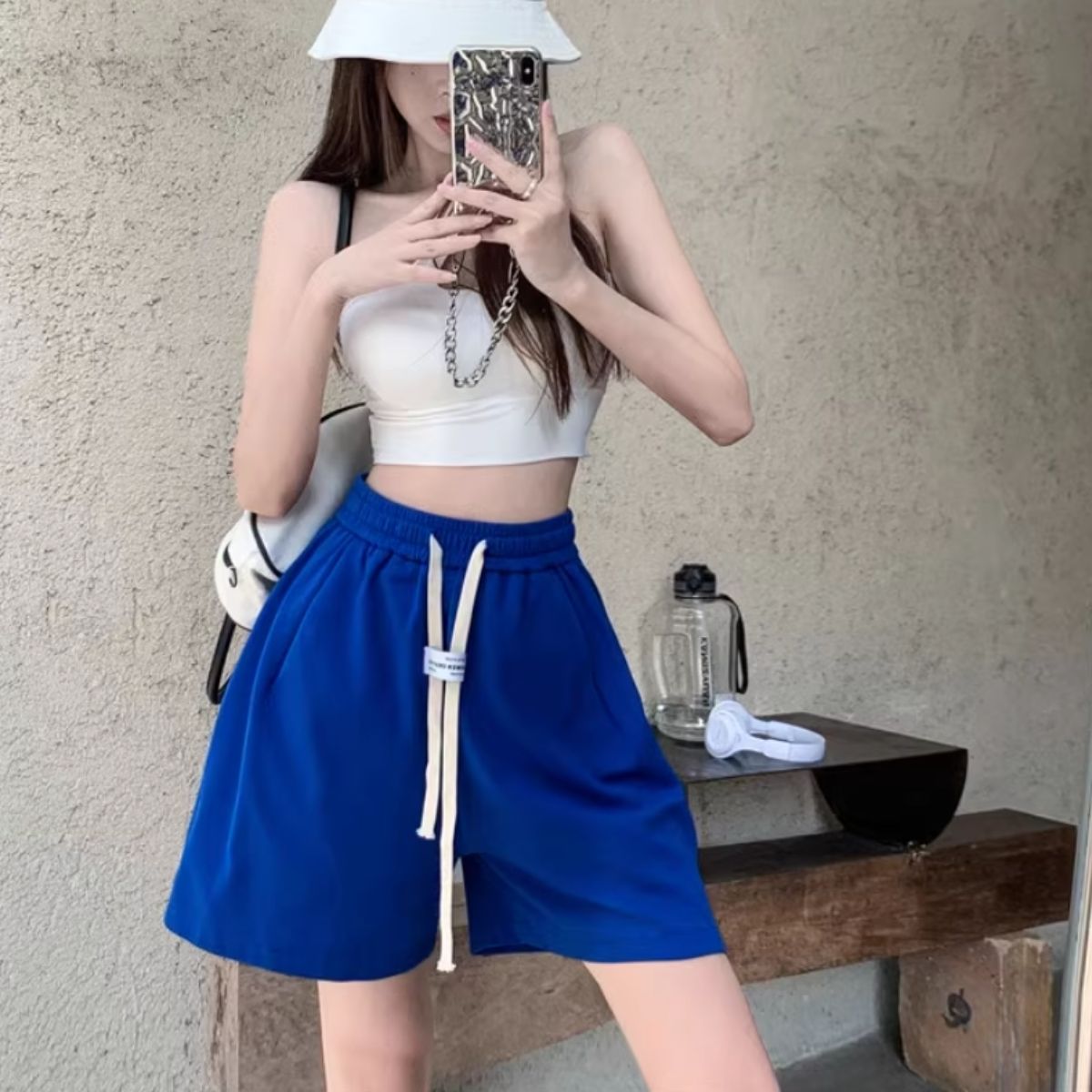 ベルシー Belle Cie ショートパンツ ズボン ワイドパンツ ルームウェア ウエストゴム レディース 韓国ファッション リラックス シンプル ビビッドカラー カラーパンツ