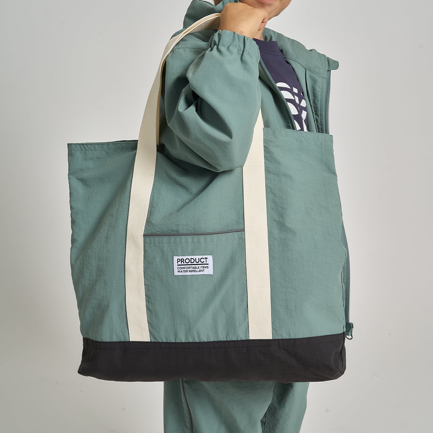 ビールーム b.ROOM 【スクール対応】【撥水・防汚・耐久・UV】レッスンバッグ(反射シート付き) (黒) 黒