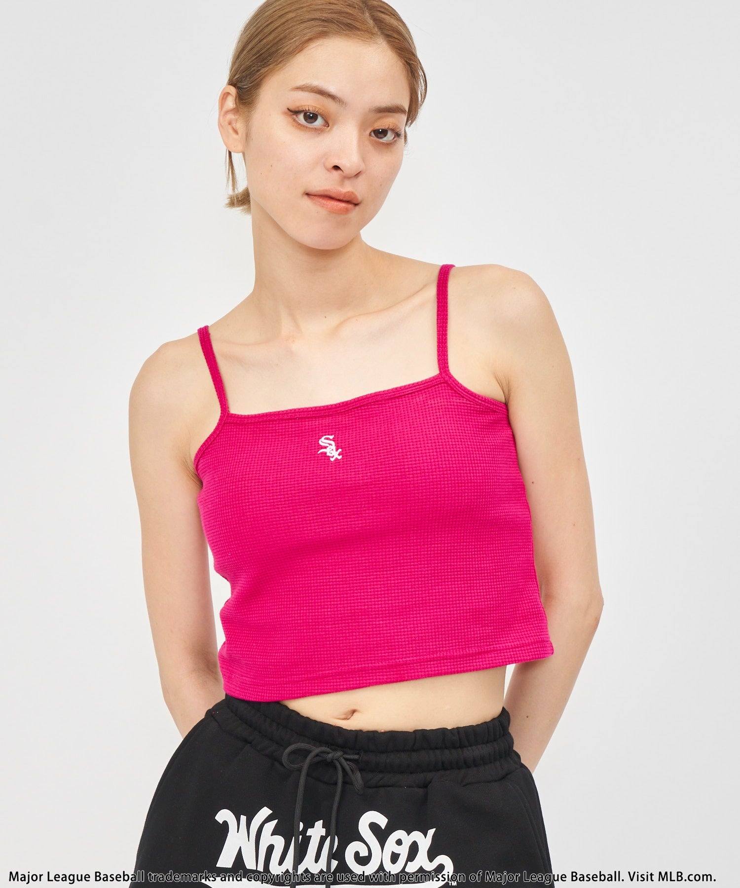 バック トゥー ザ フィールド (ビーティーティーエフ) BACK TO THE FIELD (BTTF) 【MLB】カップ付きワンポイントロゴサーマルキャミソール (ピンク系) ピンク系