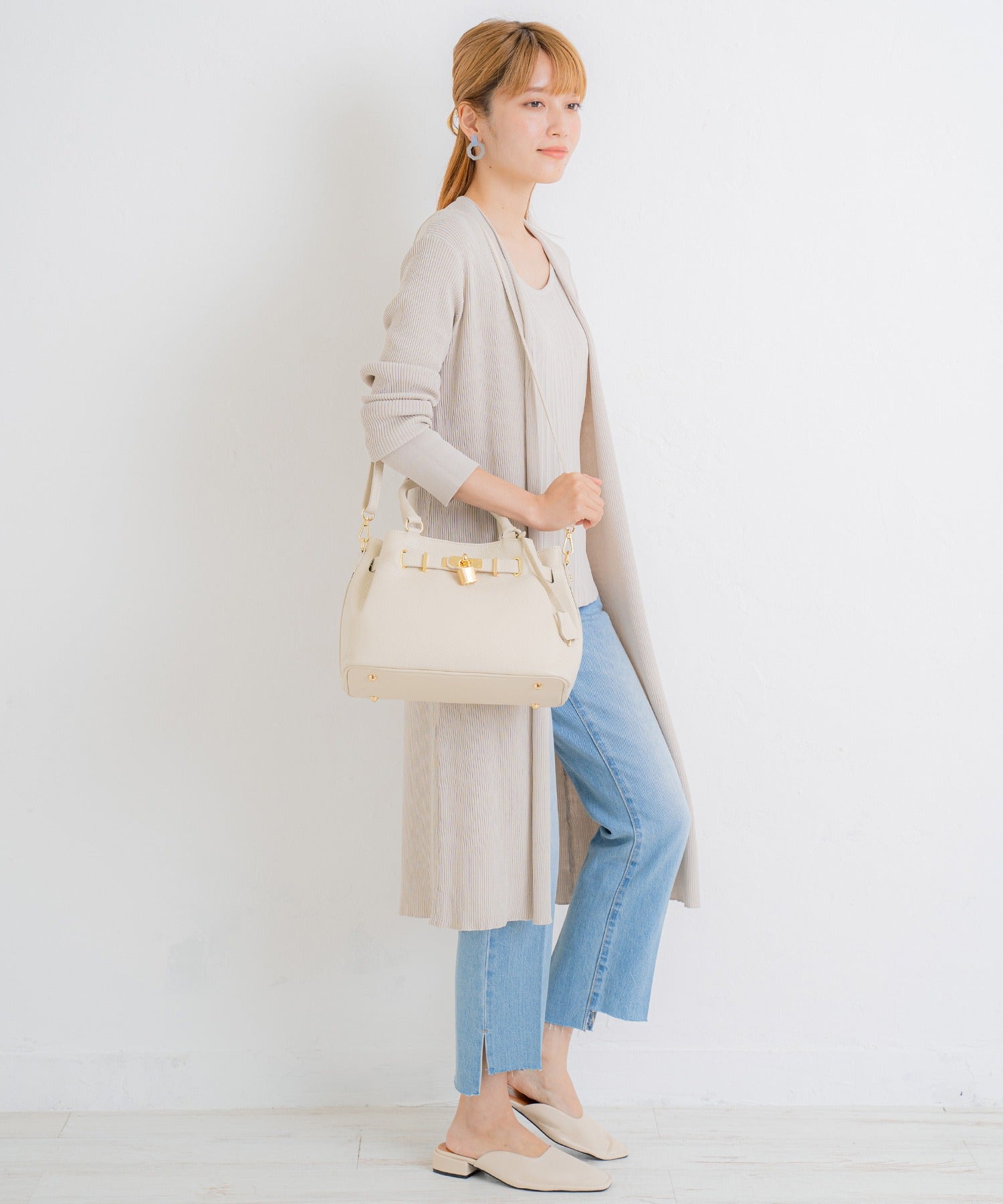 BASE BASE Italian-made genuine leather 2-way tote bag