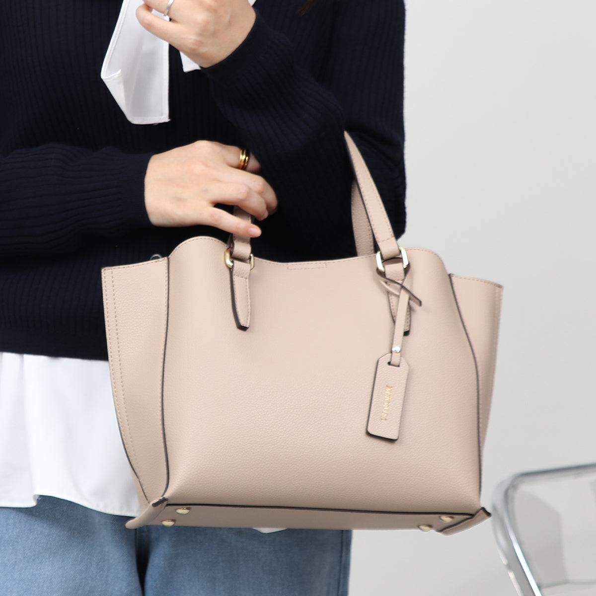 ベース BASE 2WAY 3層あおりポケット仕様 ハンドバッグ