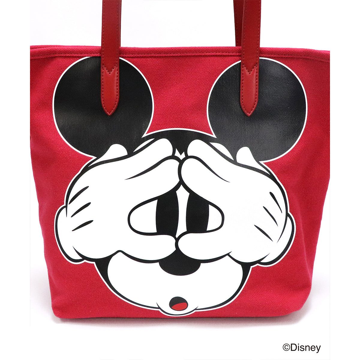 【 Disney / ディズニー 】 ミッキーマウス キャンバストート 中 イエロー