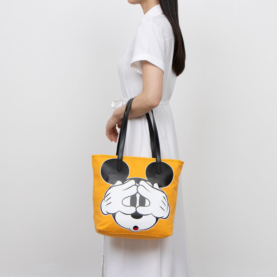 ベース BASE 【Disney(ディズニー)】(ミッキーマウス) キャンバストート 中 (イエロー) イエロー