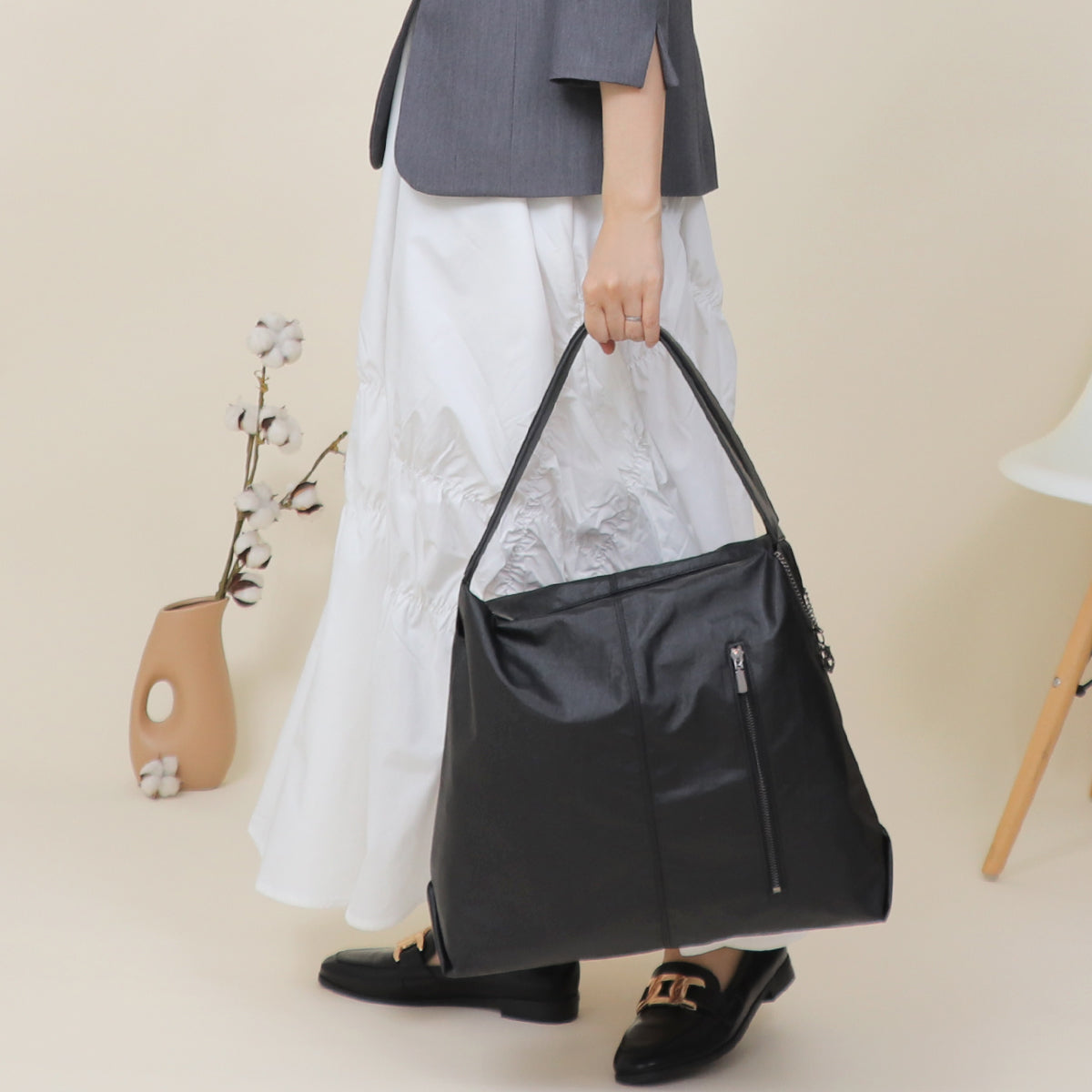 ベース BASE 【A4対応】【軽量】ナイロン トートバッグ (ブラック) ブラック