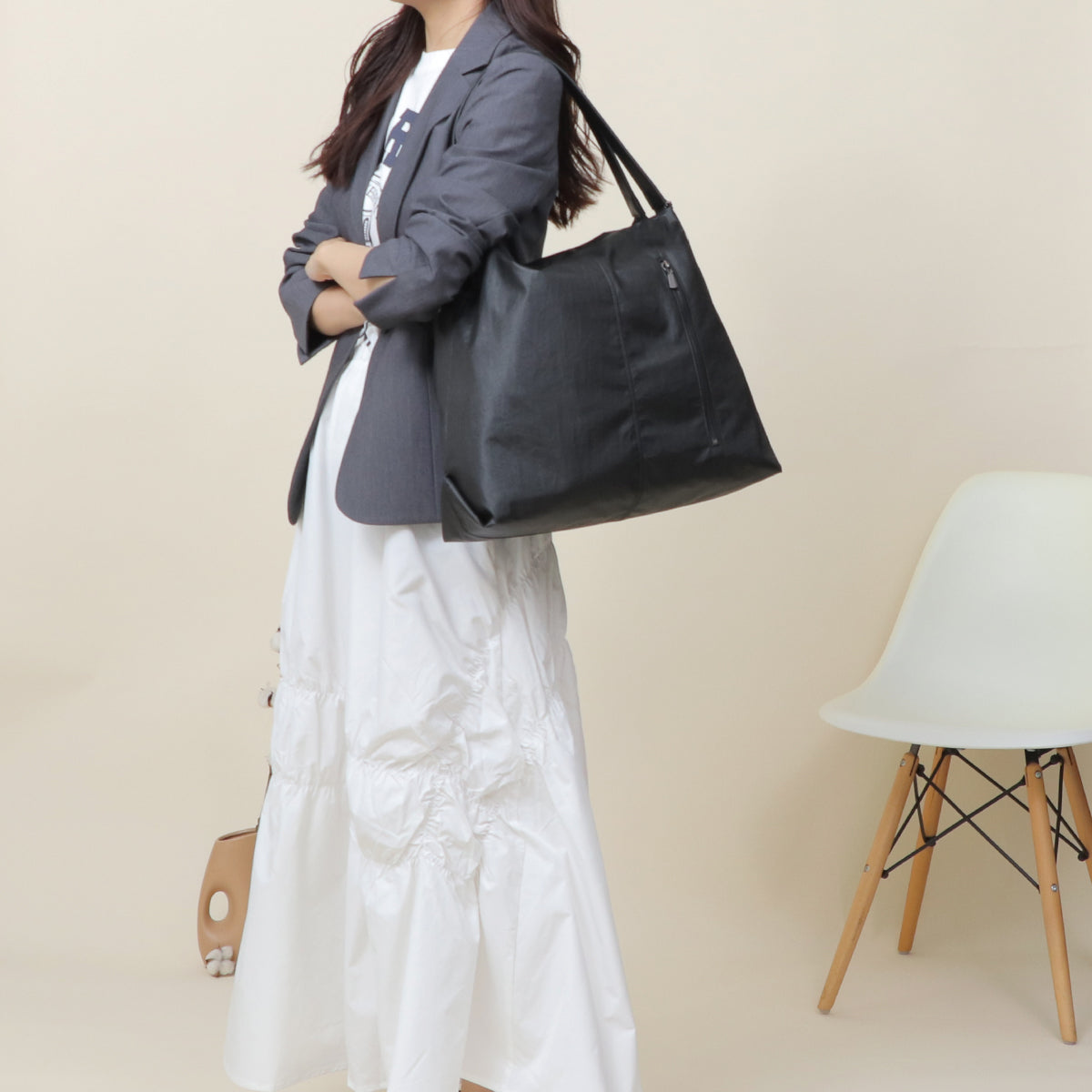 ベース BASE 【A4対応】【軽量】ナイロン トートバッグ (ブラック) ブラック