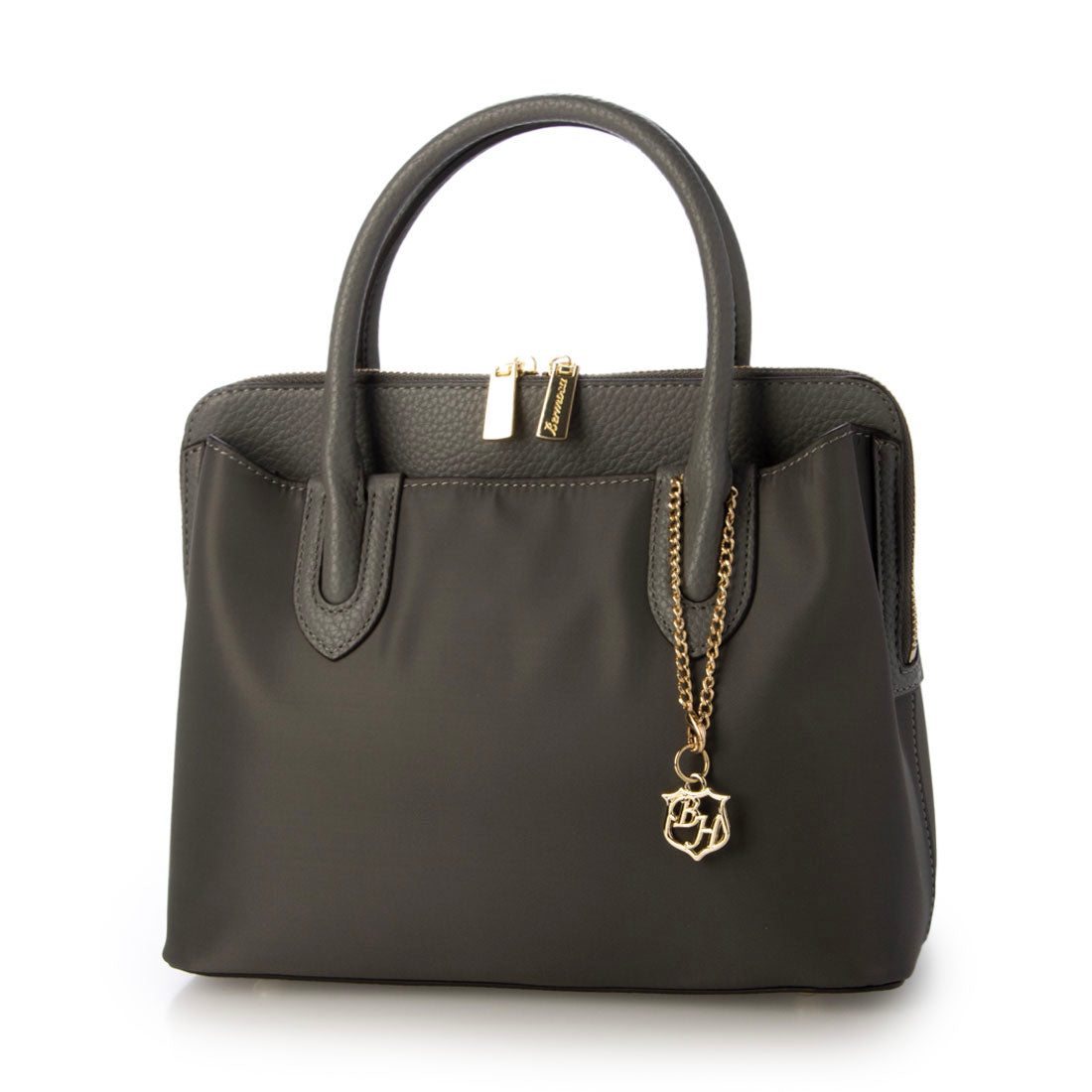 ベース BASE 【500mlペットボトル収納可】ナイロン×レザー 2WAY ハンドバッグ (グレー) グレー