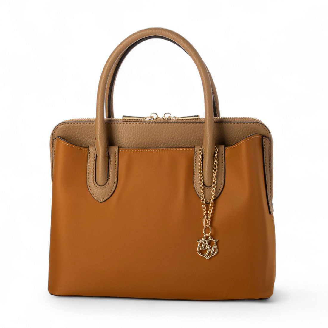 ベース BASE 【500mlペットボトル収納可】ナイロン×レザー 2WAY ハンドバッグ (グレー) グレー