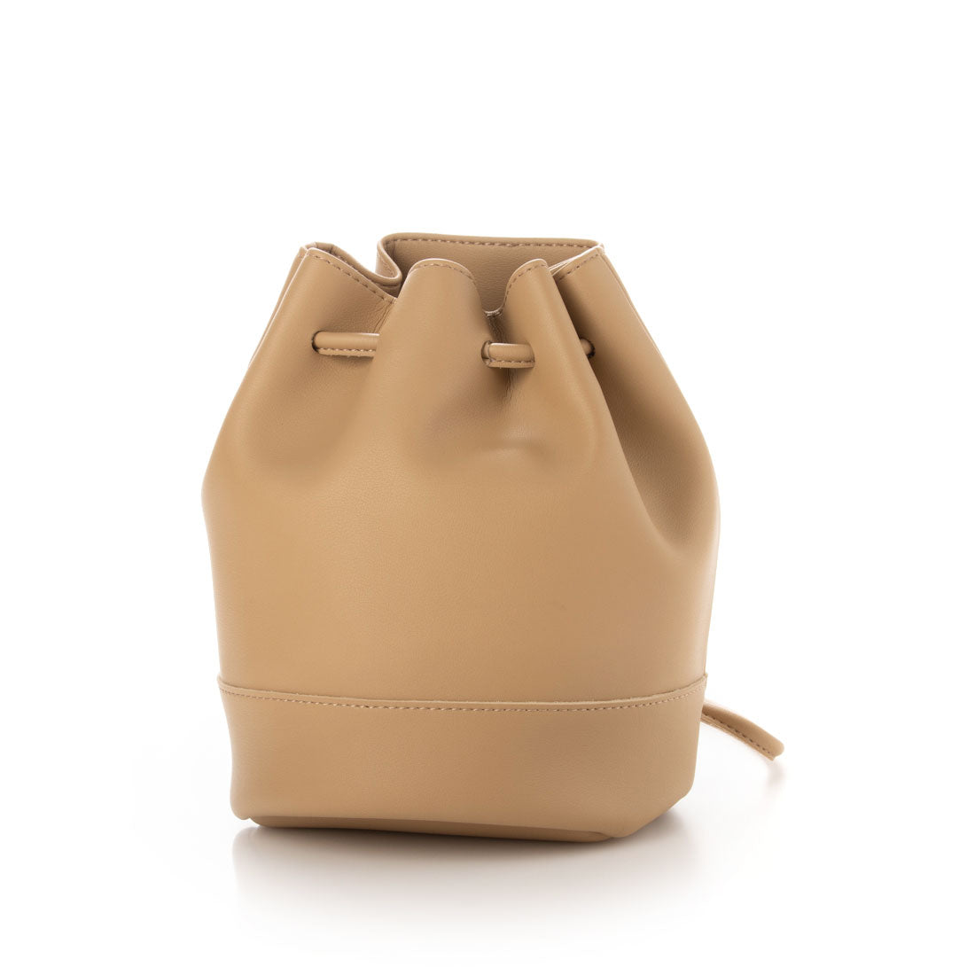 ベース BASEショルダーバッグ ショルダー 巾着 レディース シンプル フェイクレザー 軽量 超軽量 小さめ 無地 お洒落 女性 鞄 カバン BAG スモール ミニ おしゃれ 斜め掛け フェミニン かわいい 可愛い(ベージュ) ベージュ