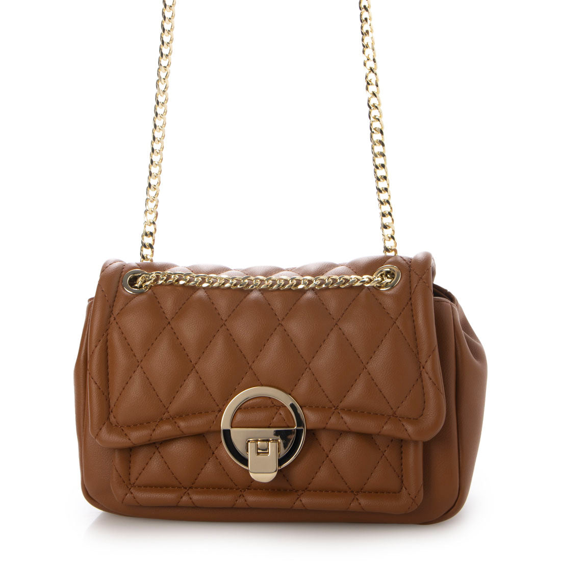 ベース BASE ショルダーバッグ ショルダー キルティング レディース シンプル チェーン フラップ 軽量 小さめ ミニ ミニバッグ パーティー パーティーバッグ 2way レザー調 お洒落 女性 高級感,キャメル