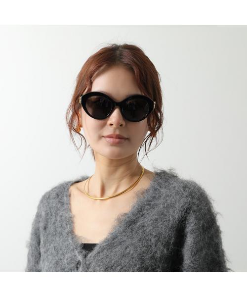 バレンシアガ BALENCIAGA BALENCIAGA サングラス BB0133S フォックス型 メガネ (0018/BLACK-GOLD-GREY) 0018/BLACK-GOLD-GREY