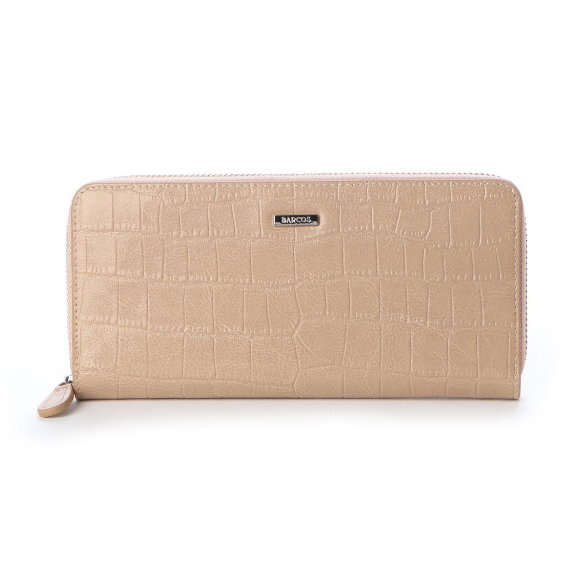 バルコス BARCOS クロコダイル型押しロングウォレット (ベージュ) ベージュ