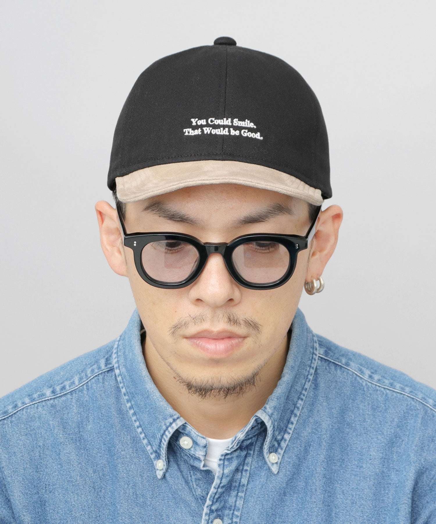 ベーシックエンチ Basiquenti キャップ アンパイアキャップ ベースボールキャップ 帽子 ショートバイザー ロゴ刺繍 ツバ短め