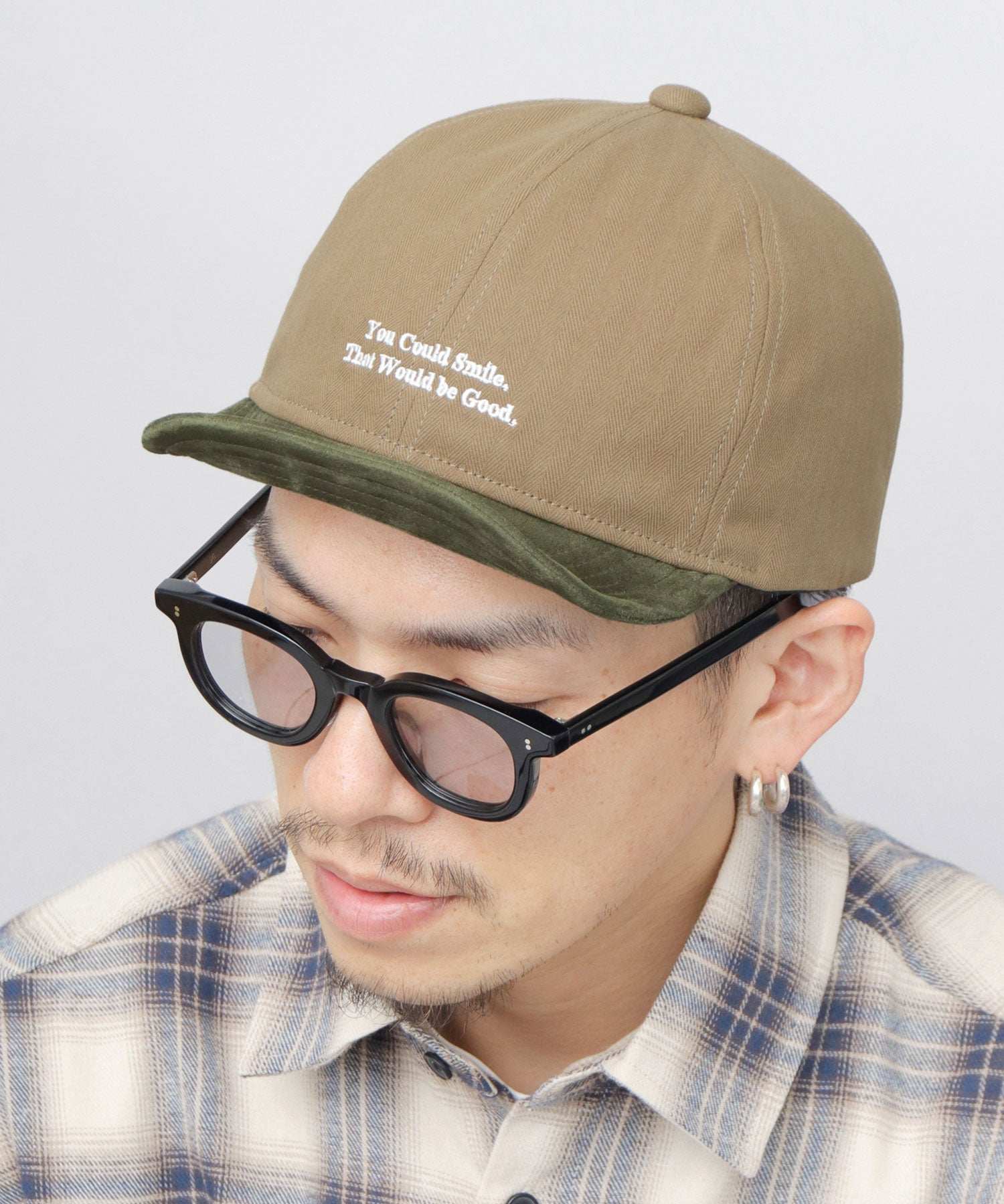 ベーシックエンチ Basiquenti キャップ アンパイアキャップ ベースボールキャップ 帽子 ショートバイザー ロゴ刺繍 ツバ短め,ブラウン