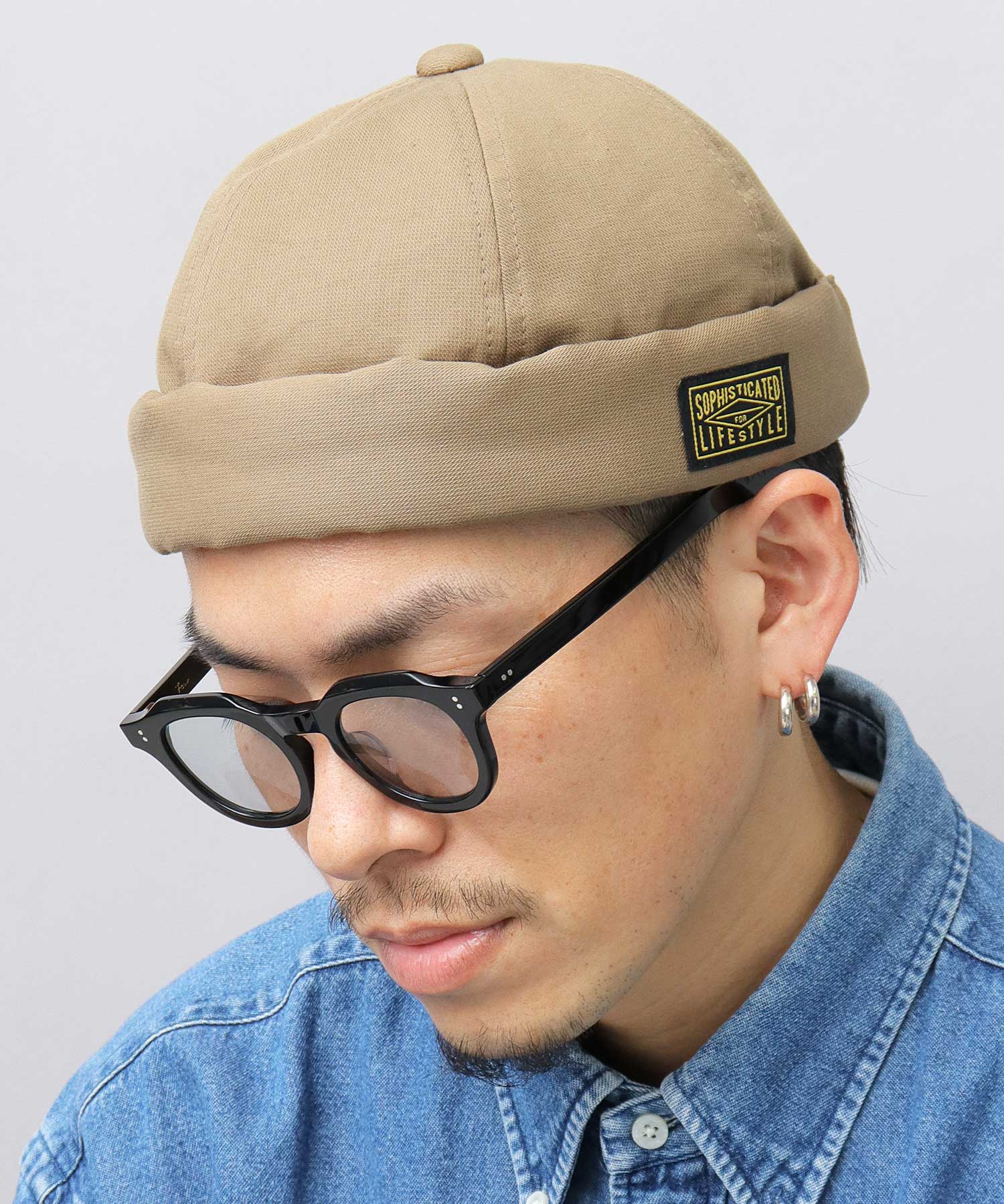 ベーシックエンチ Basiquenti ブラックタグ フィッシャーマンキャップ ロールキャップ 帽子 メンズ カジュアル シンプル (ベージュ) ベージュ