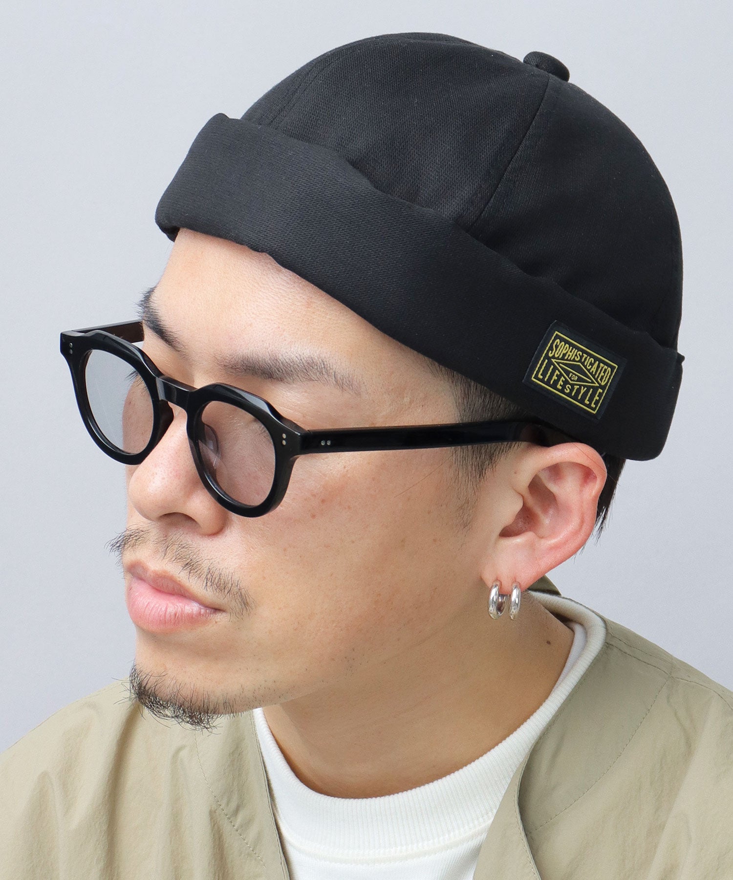 ベーシックエンチ Basiquenti ブラックタグ フィッシャーマンキャップ ロールキャップ 帽子 メンズ カジュアル シンプル (ベージュ) ベージュ