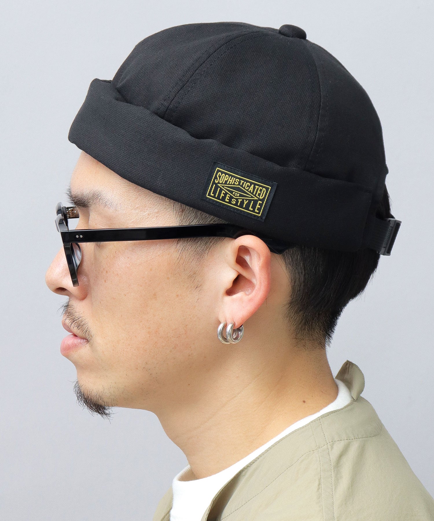 ベーシックエンチ Basiquenti ブラックタグ フィッシャーマンキャップ ロールキャップ 帽子 メンズ カジュアル シンプル (ベージュ) ベージュ