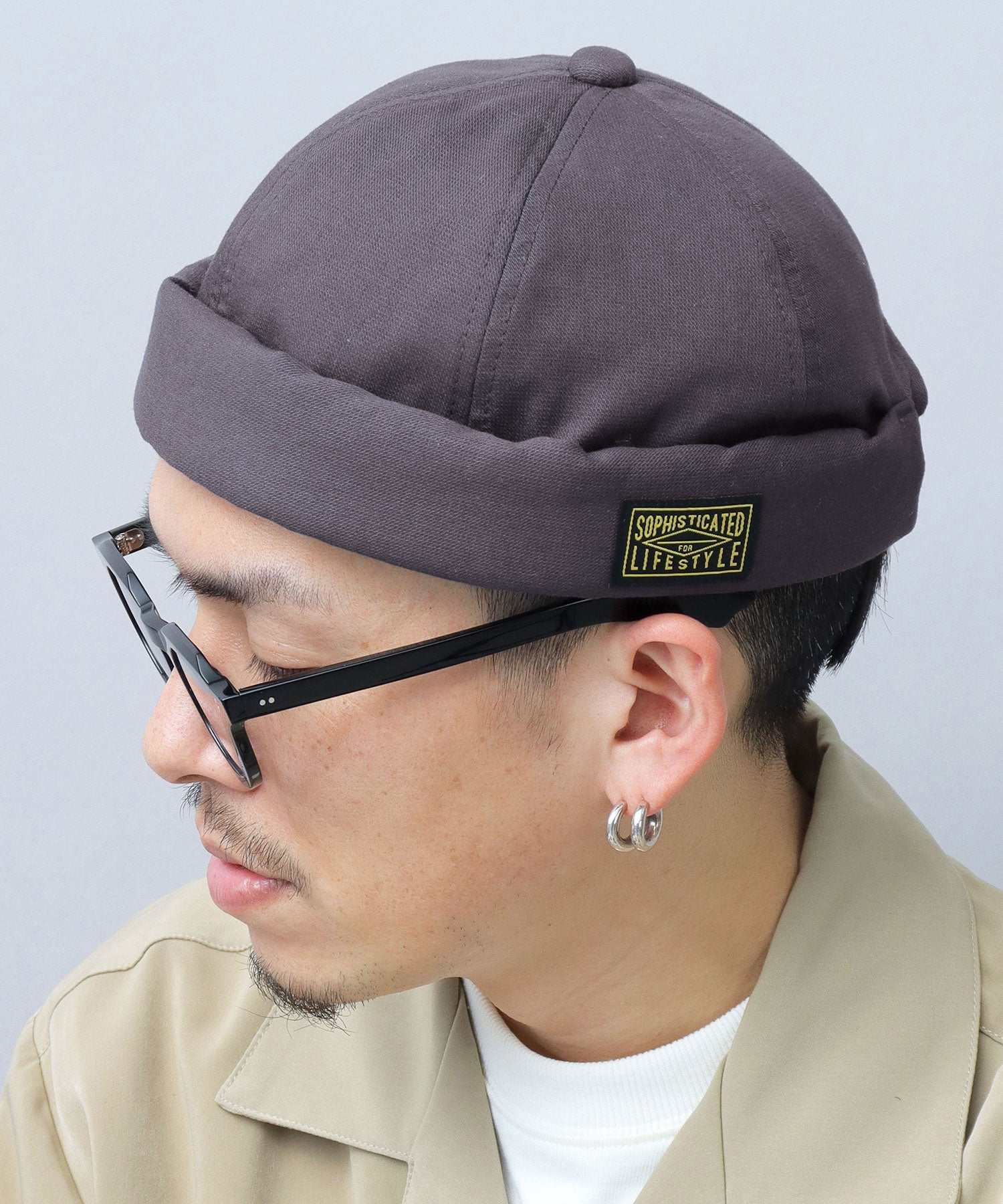 ベーシックエンチ Basiquenti ブラックタグ フィッシャーマンキャップ ロールキャップ 帽子 メンズ カジュアル シンプル (ベージュ) ベージュ