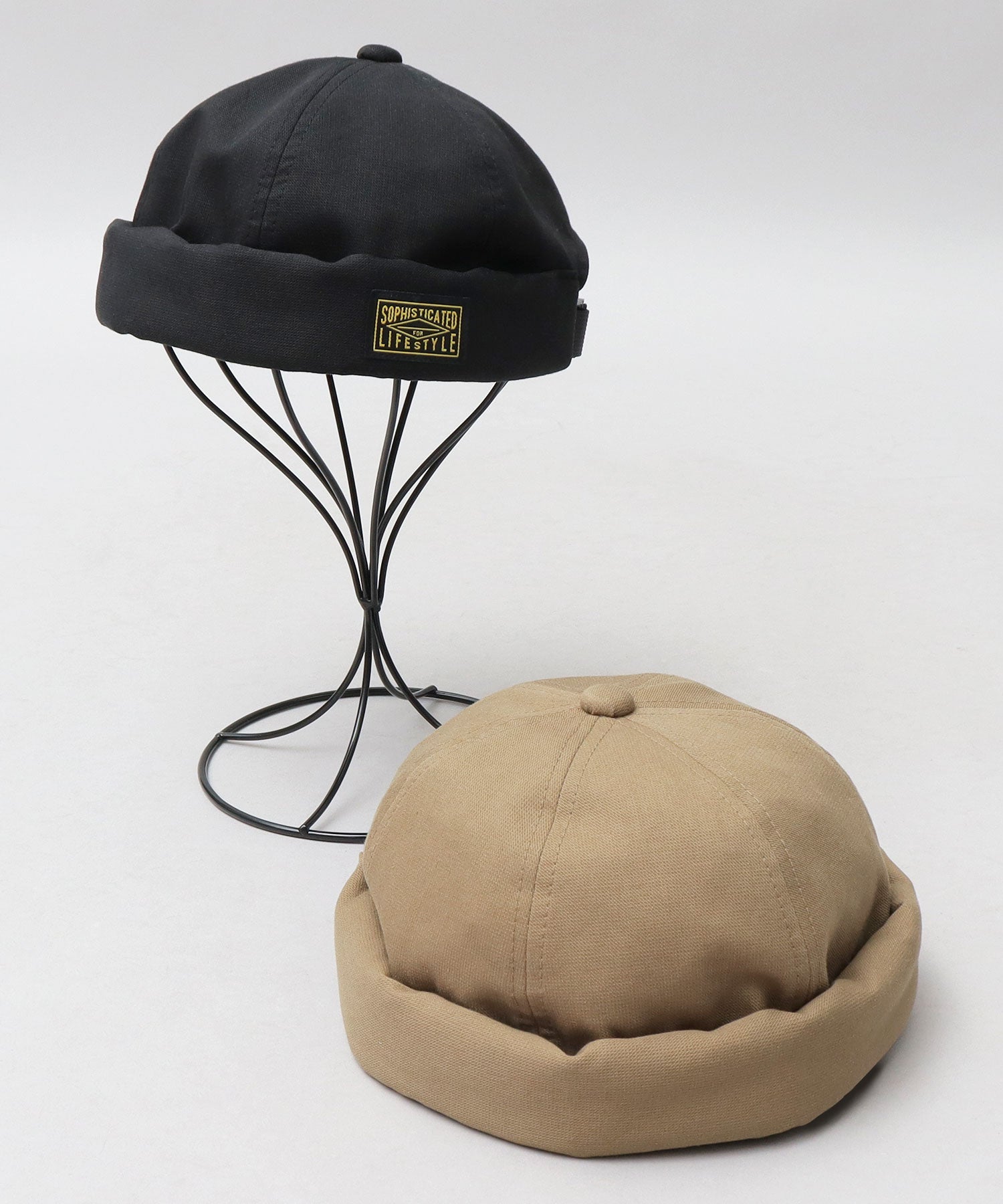 ベーシックエンチ Basiquenti ブラックタグ フィッシャーマンキャップ ロールキャップ 帽子 メンズ カジュアル シンプル (ベージュ) ベージュ