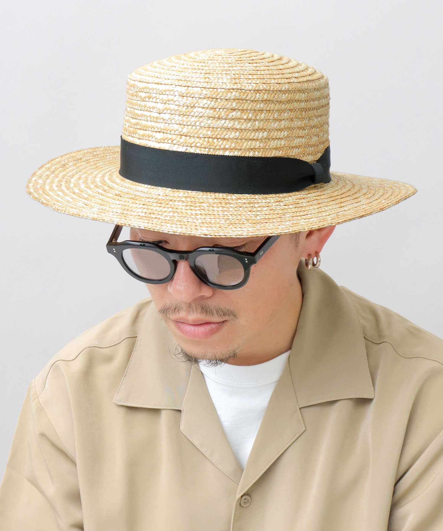 Basic Enchi Basiquenti 帽子 平頂帽 男士女士草帽 草帽 草帽