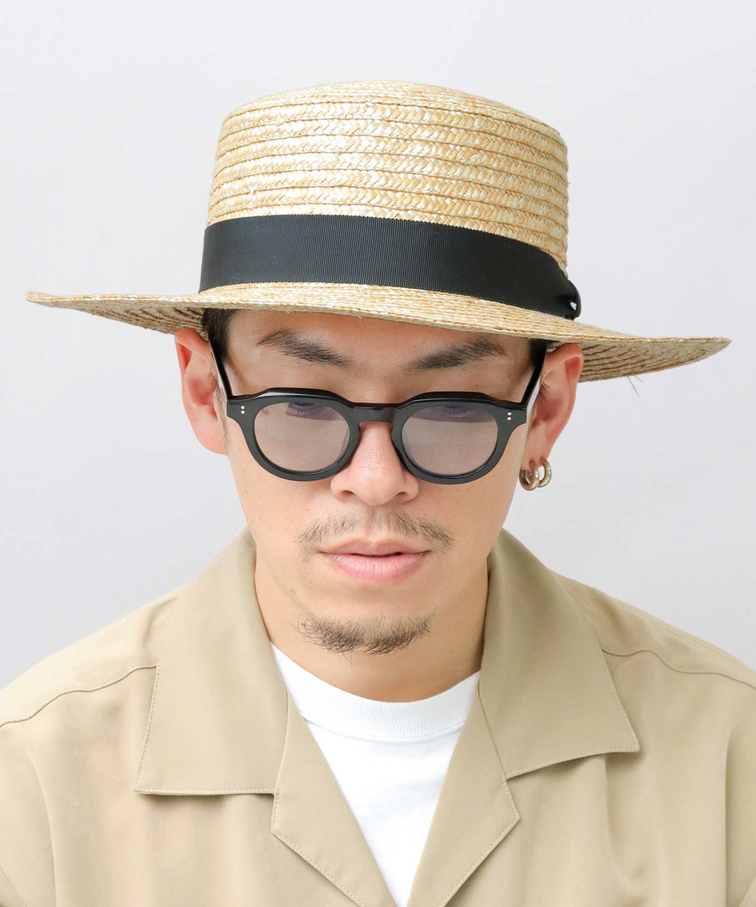 Basic Enchi Basiquenti 帽子 平頂帽 男士女士草帽 草帽 草帽