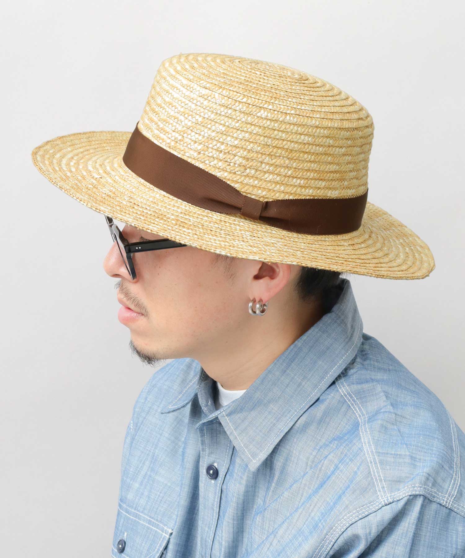 Basic Enchi Basiquenti 帽子 平頂帽 男士女士草帽 草帽 草帽