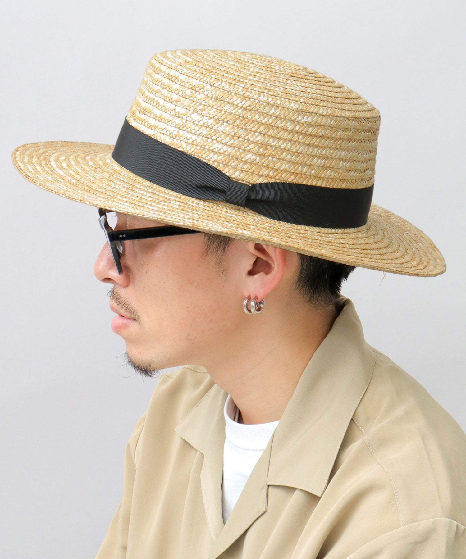 Basic Enchi Basiquenti 帽子 平頂帽 男士女士草帽 草帽 草帽