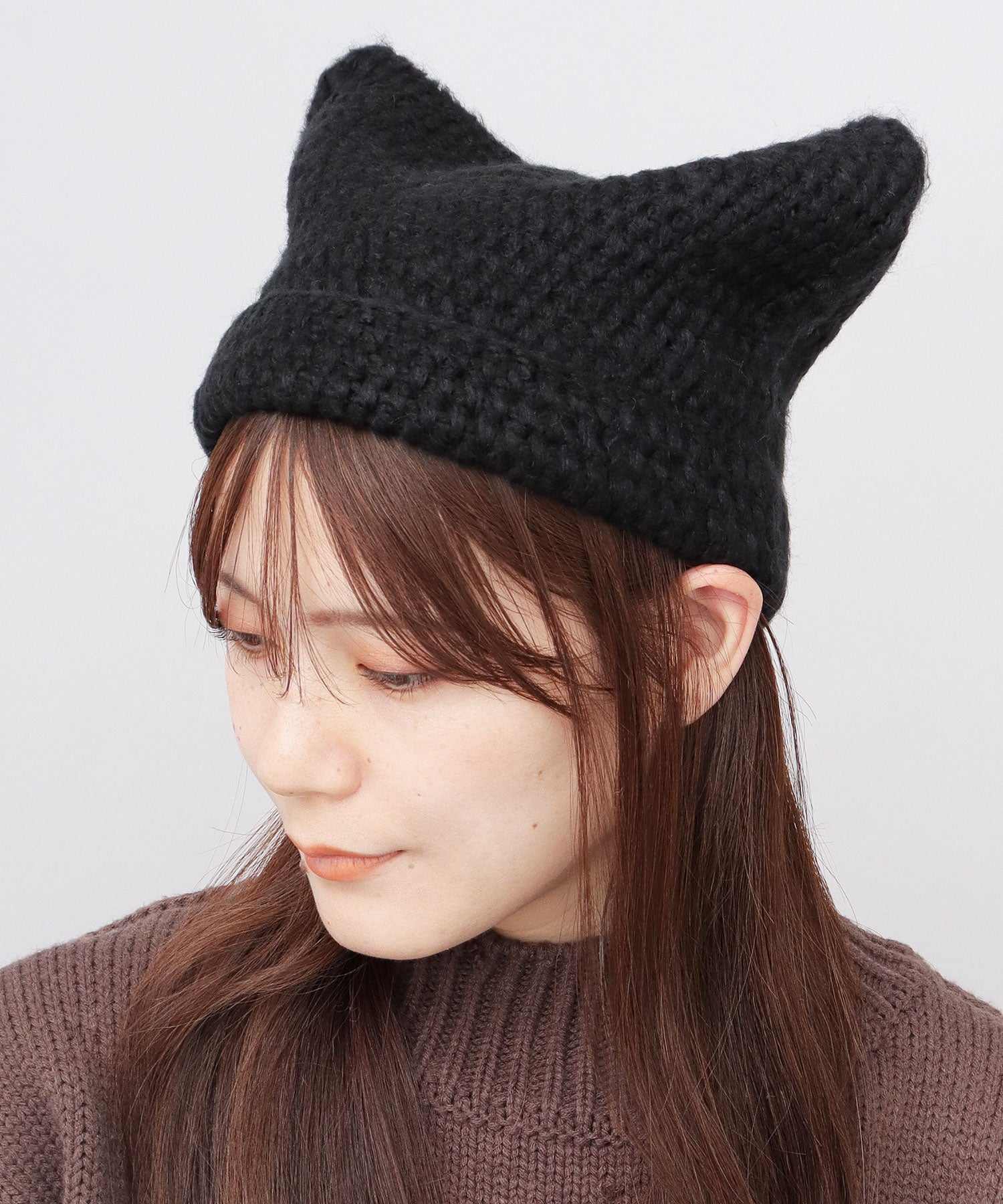 ベーシックエンチ Basiquenti 猫耳 ニットキャップ