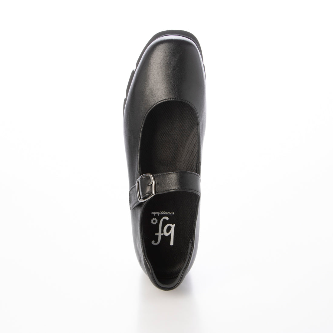 ビューフォート BeauFort スクエアトゥ厚底バックル付きストラップシューズ (ブラック) ブラック