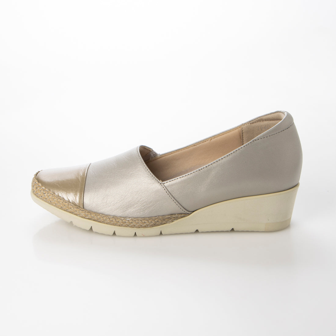 ビューフォート BeauFort メッシュアクセントスリッポンシューズ (メタリックベージュコンビエナメル) メタリックベージュコンビエナメル