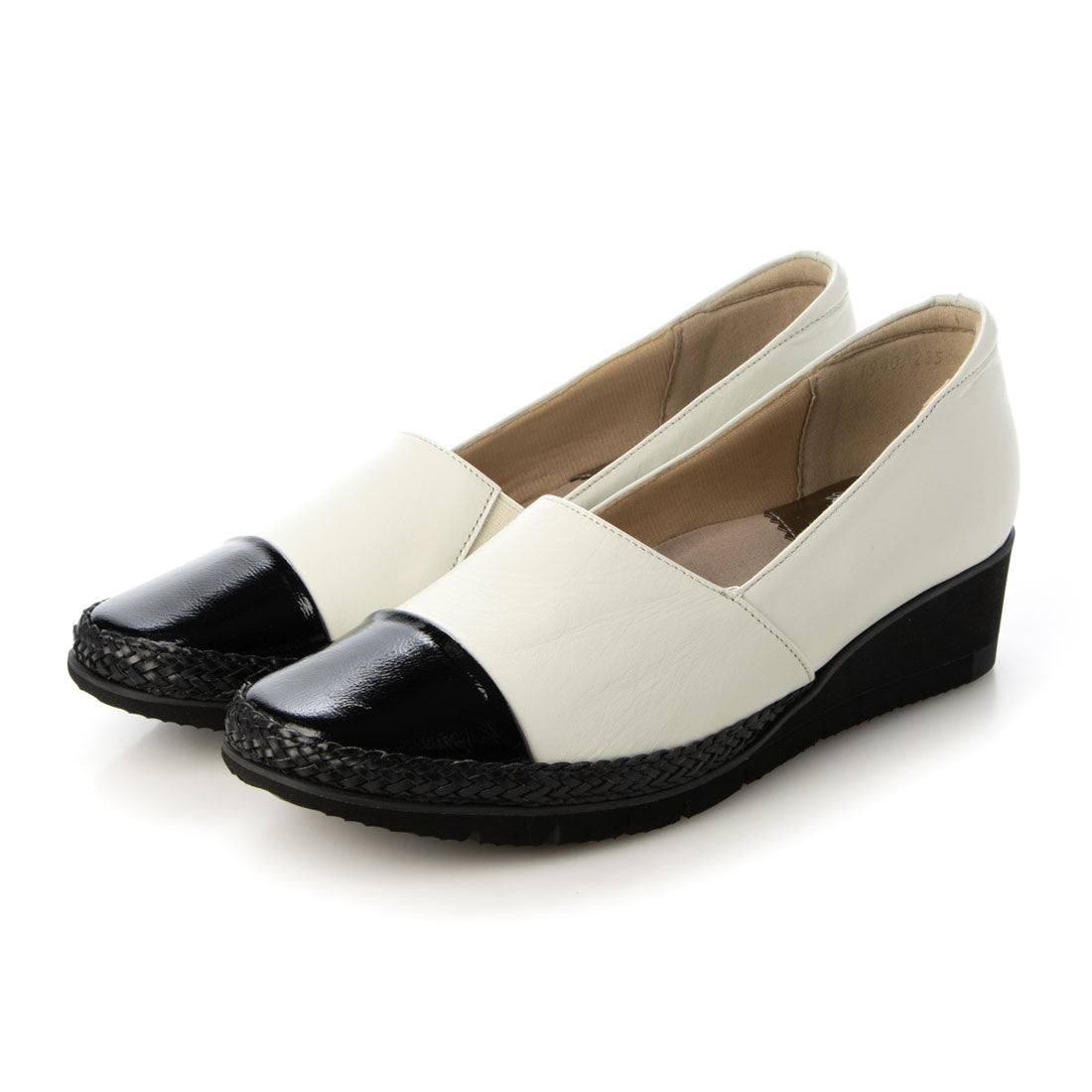 ビューフォート BeauFort メッシュアクセントスリッポンシューズ (ブラックコンビホワイト) ブラックコンビホワイト