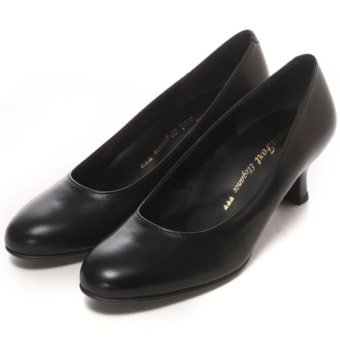 ビューフォートエレガンス BeauFort elegance 5センチヒールラウンドトゥ3Eパンプス (ブラック) ブラック
