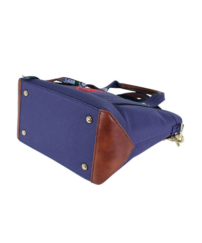 ビバリーヒルズポロクラブ BEVERLY HILLS POLO CLUB 【BEVERLY HILLS POLO CLUB】キャンバストートバッグXS(ショルダーストラップ付) (アイボリー×ブラック) アイボリー×ブラック