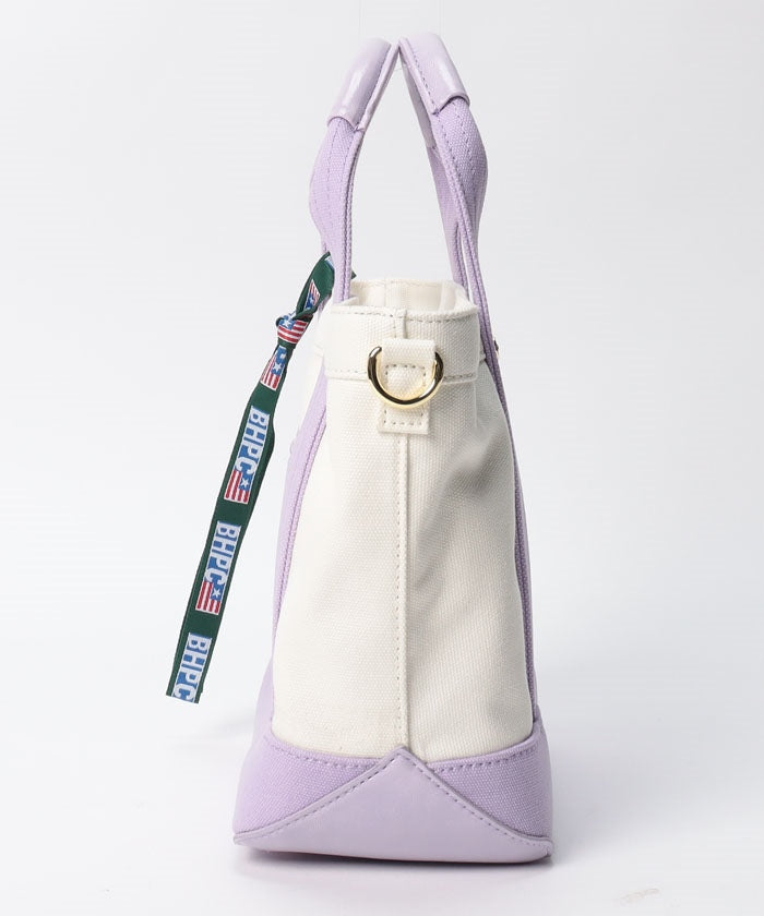 ビバリーヒルズポロクラブ BEVERLY HILLS POLO CLUB 【BEVERLY HILLS POLO CLUB】キャンバストートバッグXS(ショルダーストラップ付) (アイボリー×ブラック) アイボリー×ブラック