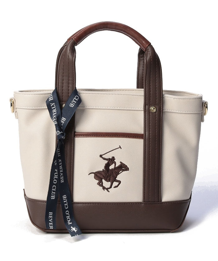 ビバリーヒルズポロクラブ BEVERLY HILLS POLO CLUB 【BEVERLY HILLS POLO CLUB】ビバリーヒルズポロクラブ PUトートバッグSS BH2006N (アイボリー/ブラウン) アイボリー/ブラウン