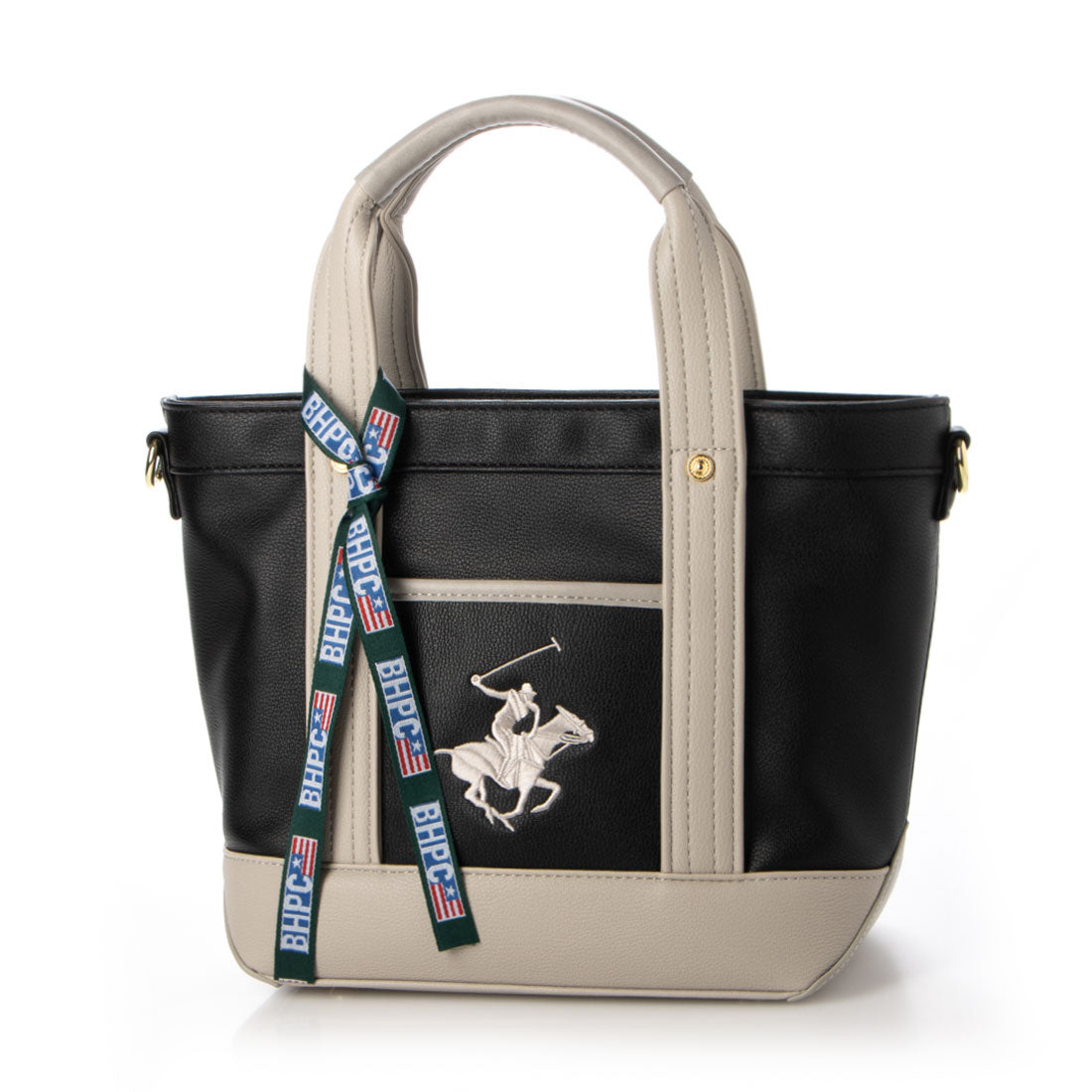 ビバリーヒルズポロクラブ BEVERLY HILLS POLO CLUB PUトートバッグSS (BK/GE/GE(ブラック/グレージュ/グレージュ)) BK/GE/GE(ブラック/グレージュ/グレージュ)