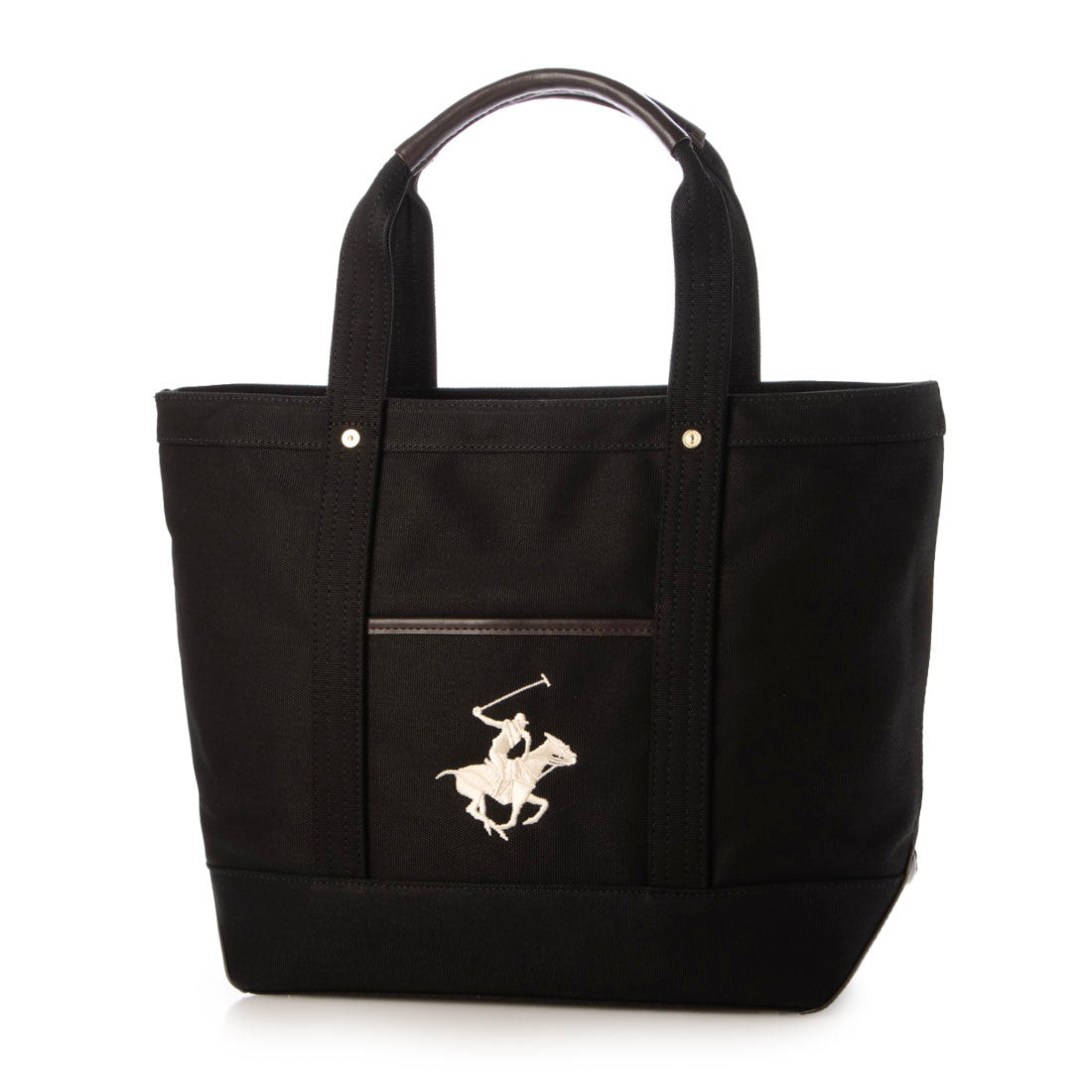 ビバリーヒルズポロクラブ BEVERLY HILLS POLO CLUB トートバッグ レディース 通勤 通学 A4収納 大きめ 帆布 お出かけ 大人可愛い 刺繍 キャンバストートバッグL 肩掛け対応 バッグ BHPC ブランドバッグPN15245301BB (ブラック) ブラック