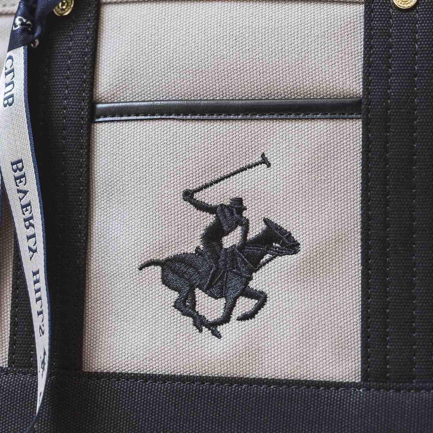 ビバリーヒルズポロクラブ BEVERLY HILLS POLO CLUB トートバッグ レディース 2WAY 帆布 ショルダー付き 小さめ 軽量 通勤 お出かけ 大人可愛い カジュアル キャンバストートバッグXS ブランドバッグPN24371503BB (グレー) グレー
