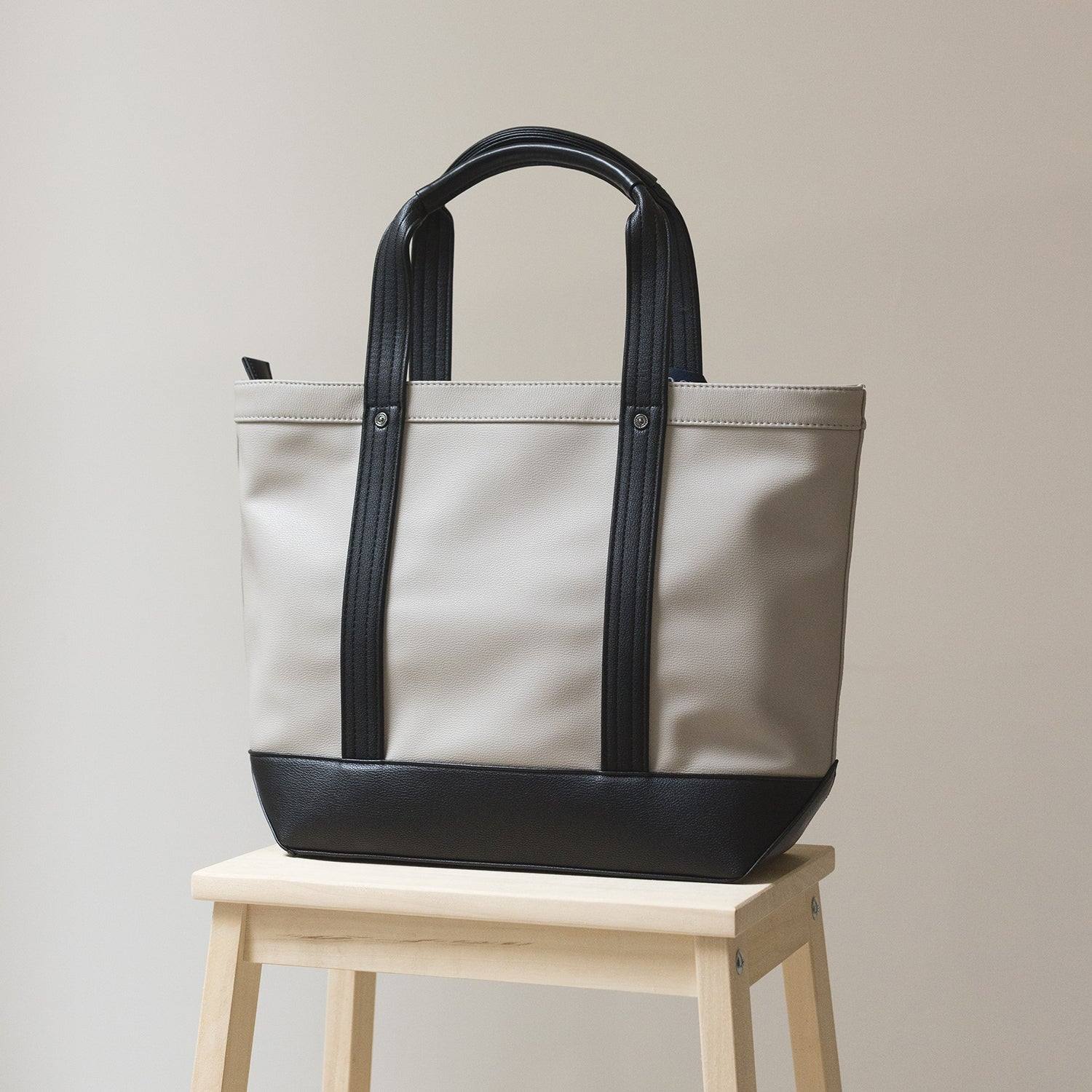 ビバリーヒルズポロクラブ BEVERLY HILLS POLO CLUB トートバッグ レディース A4対応 大きめ PU 合皮 通勤 肩掛け 自立 刺繍ロゴ 大人可愛い 軽量 上品 シンプル BHPC ブランド PUトートバッグL PN17587702BB (グレージュ) グレージュ