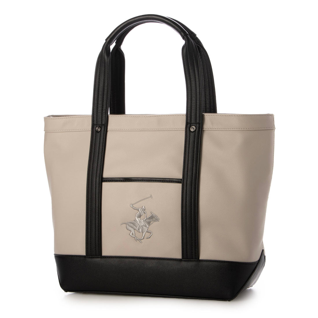 ビバリーヒルズポロクラブ BEVERLY HILLS POLO CLUB トートバッグ レディース A4対応 大きめ PU 合皮 通勤 肩掛け 自立 刺繍ロゴ 大人可愛い 軽量 上品 シンプル BHPC ブランド PUトートバッグL PN17587702BB (グレージュ) グレージュ