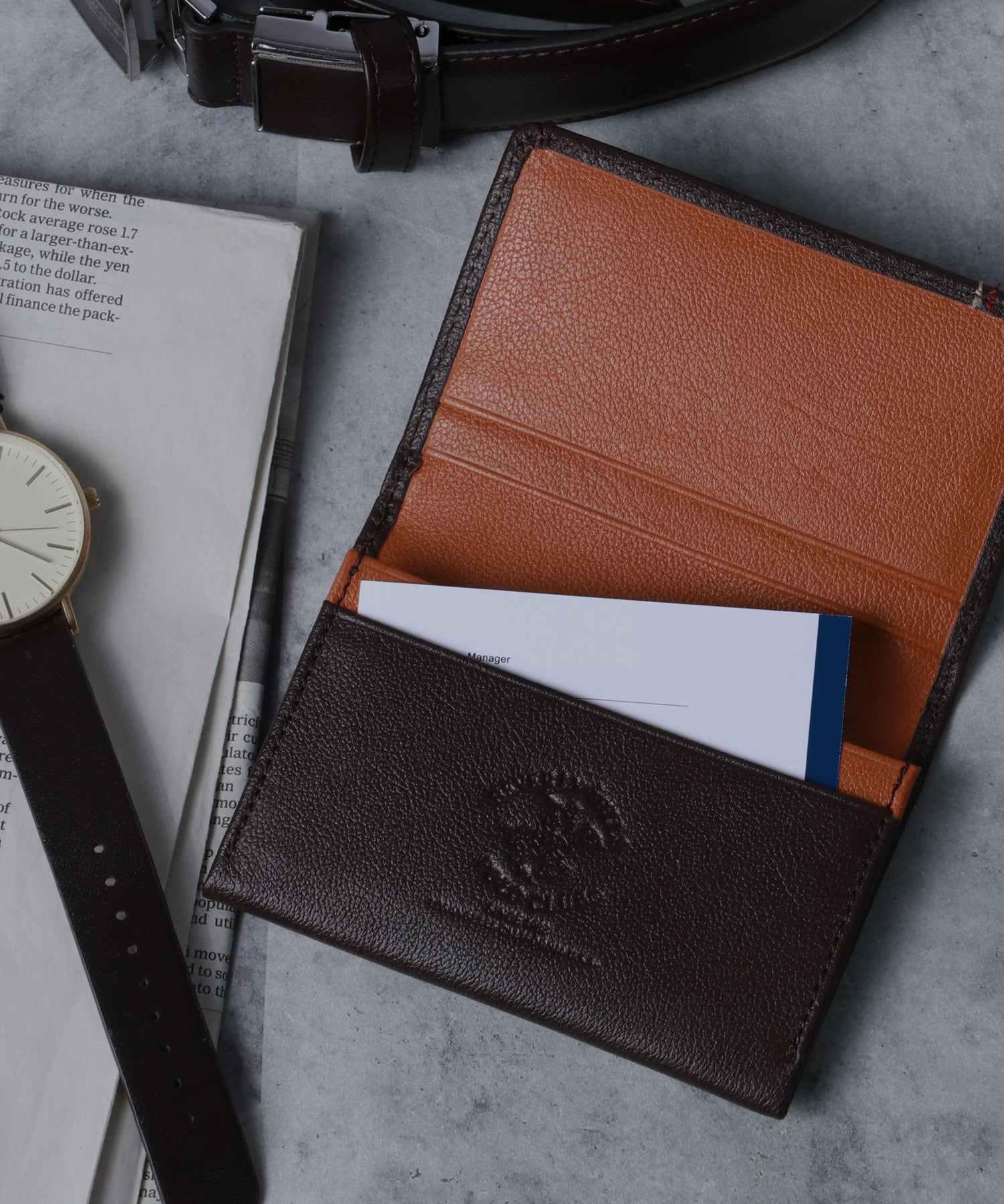 ビバリーヒルズポロクラブ BEVERLY HILLS POLO CLUB BHPCテックス名刺入 (ダークブラウン) ダークブラウン