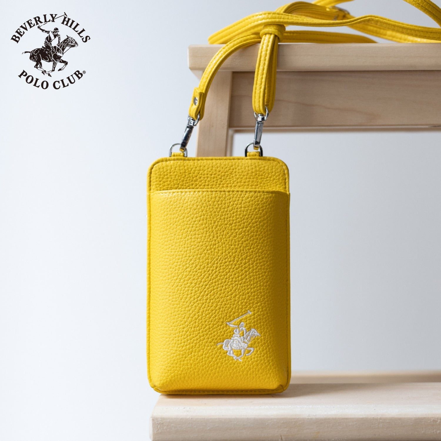 ビバリーヒルズポロクラブ BEVERLY HILLS POLO CLUB スマホポーチ ショルダー ミニバッグ 小さめ 軽量 カード収納 小銭入れ 刺繍ロゴ BHPC BEVERLY HILLS POLO CLUB PN27097905BB (イエロー) イエロー